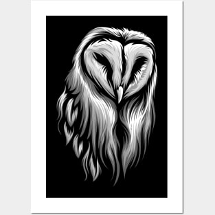 Owl White Head Posters and Art